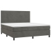 Cama box spring con colchón terciopelo gris oscuro 180x200 cm