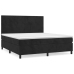 Cama box spring con colchón terciopelo negro 180x200 cm