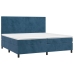 vidaXL Cama box spring con colchón terciopelo azul oscuro 200x200 cm