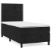 Cama box spring con colchón cuero sintético negro 90x190 cm