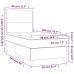 Cama box spring con colchón terciopelo azul oscuro 90x200 cm