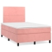 Cama box spring con colchón terciopelo rosa 120x200 cm