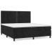 Cama box spring con colchón terciopelo negro 160x200 cm