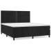 Cama box spring con colchón terciopelo negro 180x200 cm