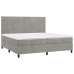 Cama box spring con colchón terciopelo gris claro 200x200 cm