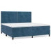 Cama box spring con colchón terciopelo azul oscuro 200x200 cm