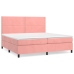 Cama box spring con colchón terciopelo rosa 200x200 cm