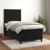 Cama box spring con colchón terciopelo negro 90x200 cm