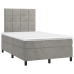 vidaXL Cama box spring con colchón terciopelo gris claro 120x200 cm