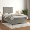 vidaXL Cama box spring con colchón terciopelo gris claro 120x200 cm