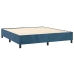 Cama box spring con colchón terciopelo azul oscuro 160x200 cm