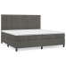 Cama box spring con colchón terciopelo gris oscuro 200x200 cm