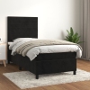 Cama box spring con colchón terciopelo negro 80x200 cm