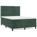 Cama box spring con colchón terciopelo verde oscuro 140x200 cm