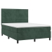 Cama box spring con colchón terciopelo verde oscuro 140x200 cm