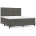 Cama box spring con colchón terciopelo gris oscuro 160x200 cm