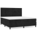 Cama box spring con colchón terciopelo negro 160x200 cm