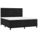 Cama box spring con colchón terciopelo negro 160x200 cm