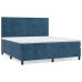 Cama box spring con colchón terciopelo azul oscuro 160x200 cm