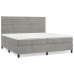 Cama box spring con colchón terciopelo gris claro 200x200 cm