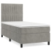 vidaXL Cama box spring con colchón terciopelo gris claro 80x200 cm