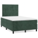 Cama box spring con colchón terciopelo verde oscuro 120x200 cm