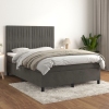 vidaXL Cama box spring con colchón terciopelo gris oscuro 140x190 cm