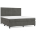 Cama box spring con colchón terciopelo gris oscuro 160x200 cm