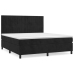 Cama box spring con colchón terciopelo negro 160x200 cm