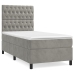 vidaXL Cama box spring con colchón terciopelo gris claro 90x190 cm