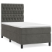 Cama box spring con colchón terciopelo gris oscuro 90x200 cm