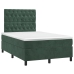 Cama box spring con colchón terciopelo verde oscuro 120x200 cm