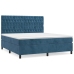 Cama box spring con colchón terciopelo azul oscuro 180x200 cm