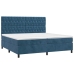 Cama box spring con colchón terciopelo azul oscuro 200x200 cm