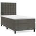 Cama box spring con colchón terciopelo gris oscuro 80x200 cm