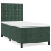 Cama box spring con colchón terciopelo verde oscuro 90x190 cm