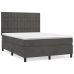 Cama box spring con colchón terciopelo gris oscuro 140x190 cm