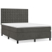 Cama box spring con colchón terciopelo gris oscuro 140x200 cm