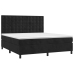 Cama box spring con colchón terciopelo negro 160x200 cm