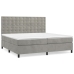 Cama box spring con colchón terciopelo gris claro 200x200 cm