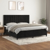 Cama box spring con colchón terciopelo negro 200x200 cm