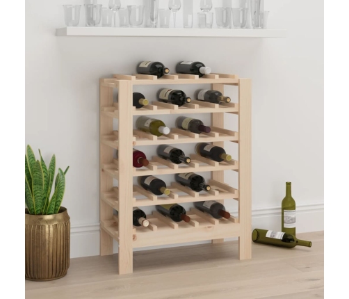 Botellero madera maciza de pino 65x29x112 cm