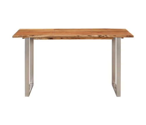 Mesa de comedor madera maciza de acacia 140x70x76 cm