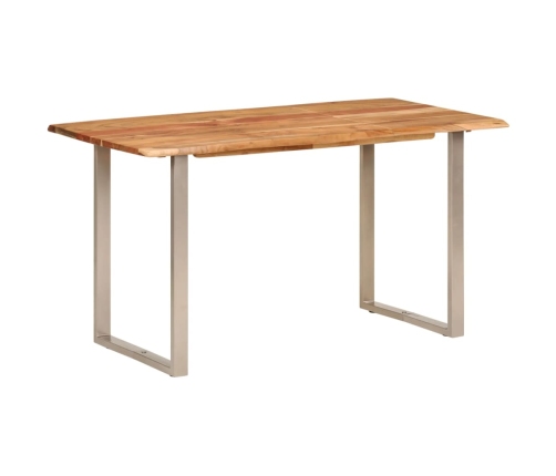 Mesa de comedor madera maciza de acacia 140x70x76 cm