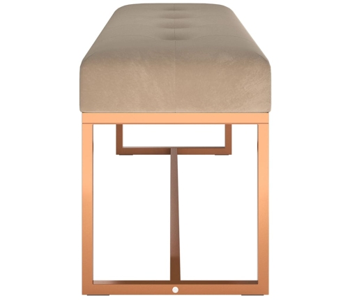 Banco de terciopelo beige 110x36x45 cm