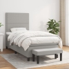 Cama box spring con colchón tela gris claro 90x200 cm