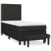 Cama box spring con colchón tela negro 90x200 cm