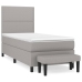 Cama box spring con colchón tela gris claro 100x200 cm