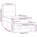 Cama box spring con colchón tela gris claro 100x200 cm