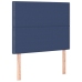 Cama box spring con colchón tela azul 100x200 cm